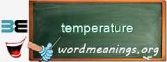 WordMeaning blackboard for temperature